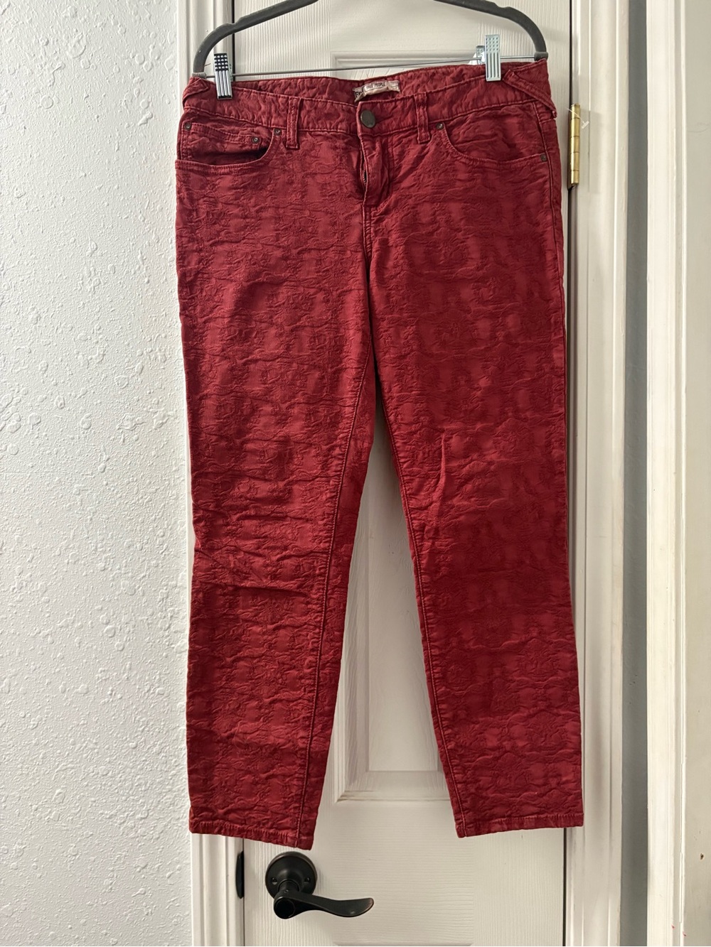 Free People Women's Skinny Jeans in Deep Red